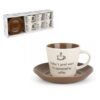 Porcelanski set za kafu 210 ml, 6 šolja sa tacnama